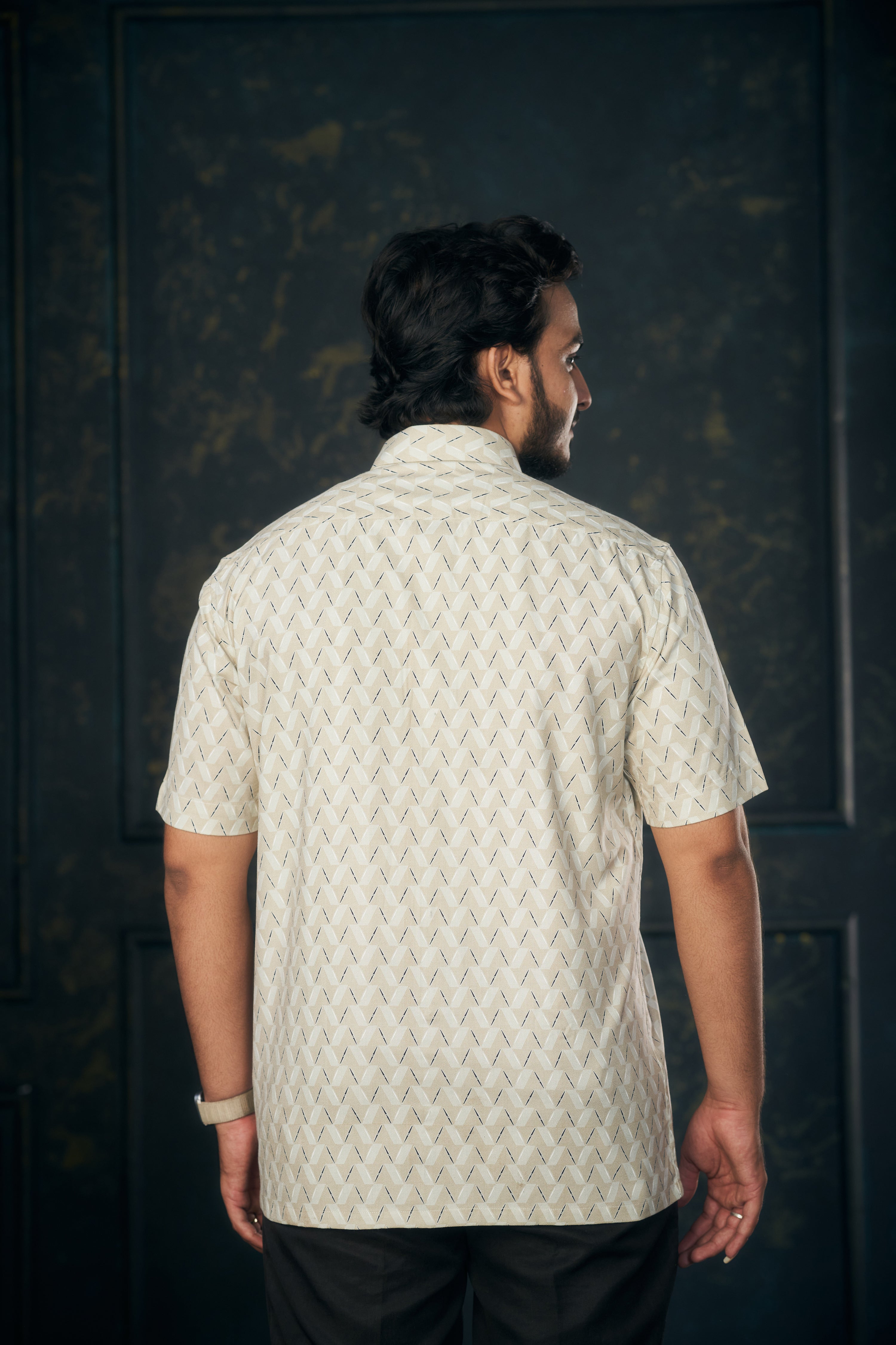 Mensoline Urban Luxe Beige Tweel Shirt.