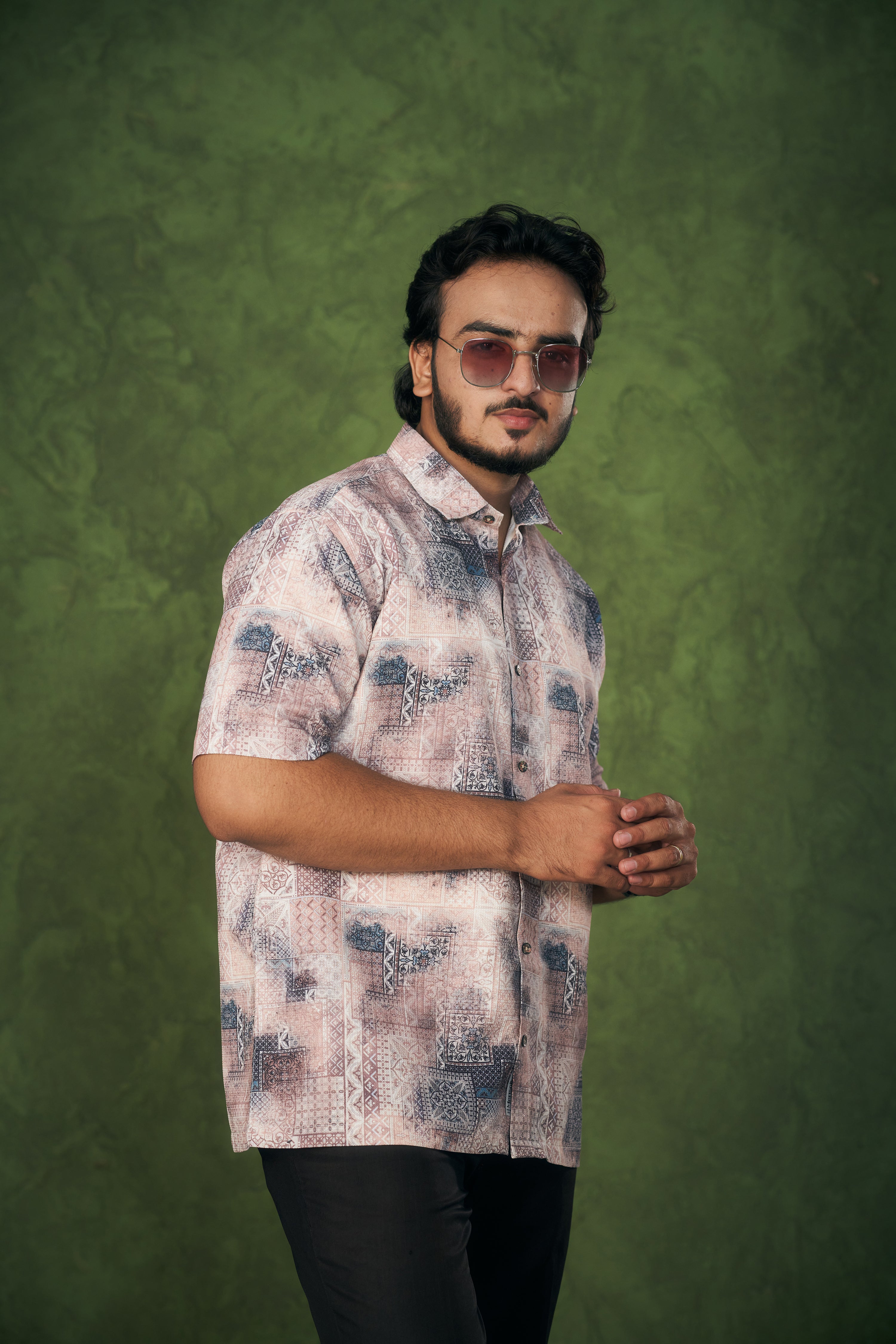 Mensoline Ethnic Breeze Printed Cotton Shirt for Men.