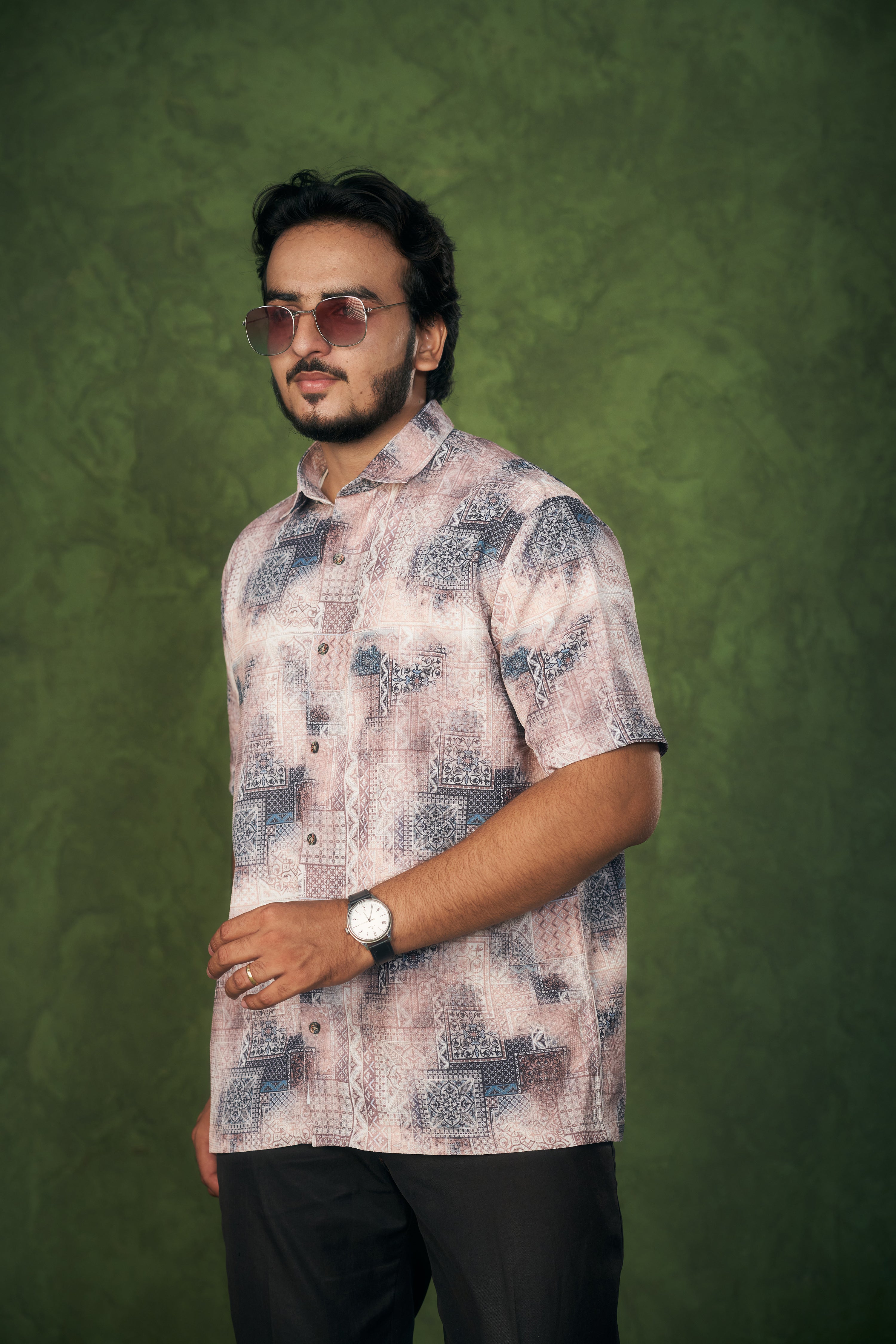 Mensoline Ethnic Breeze Printed Cotton Shirt for Men.