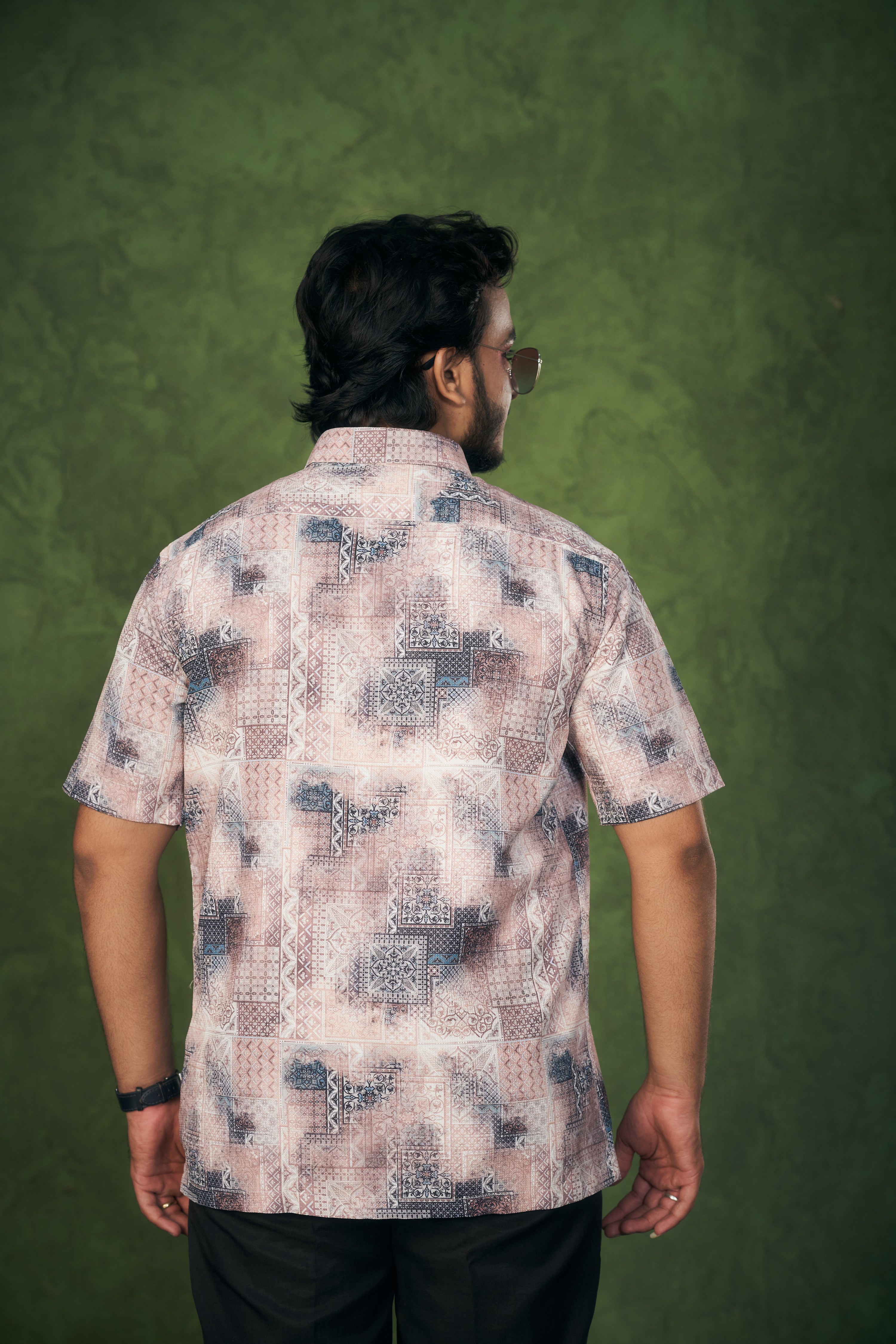 Mensoline Ethnic Breeze Printed Cotton Shirt for Men.