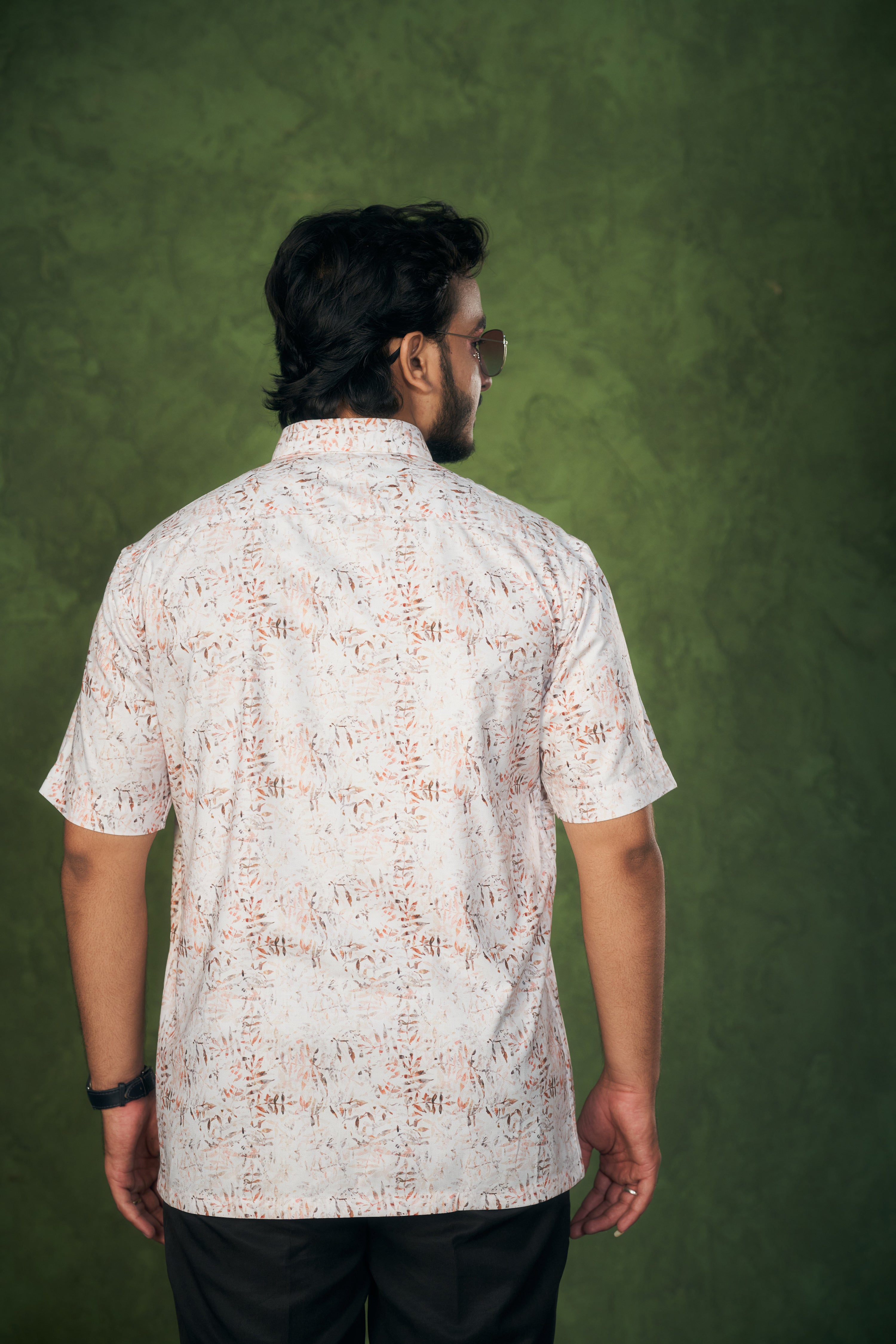 Mensoline Premium Abstract Leaf Print Shirt.