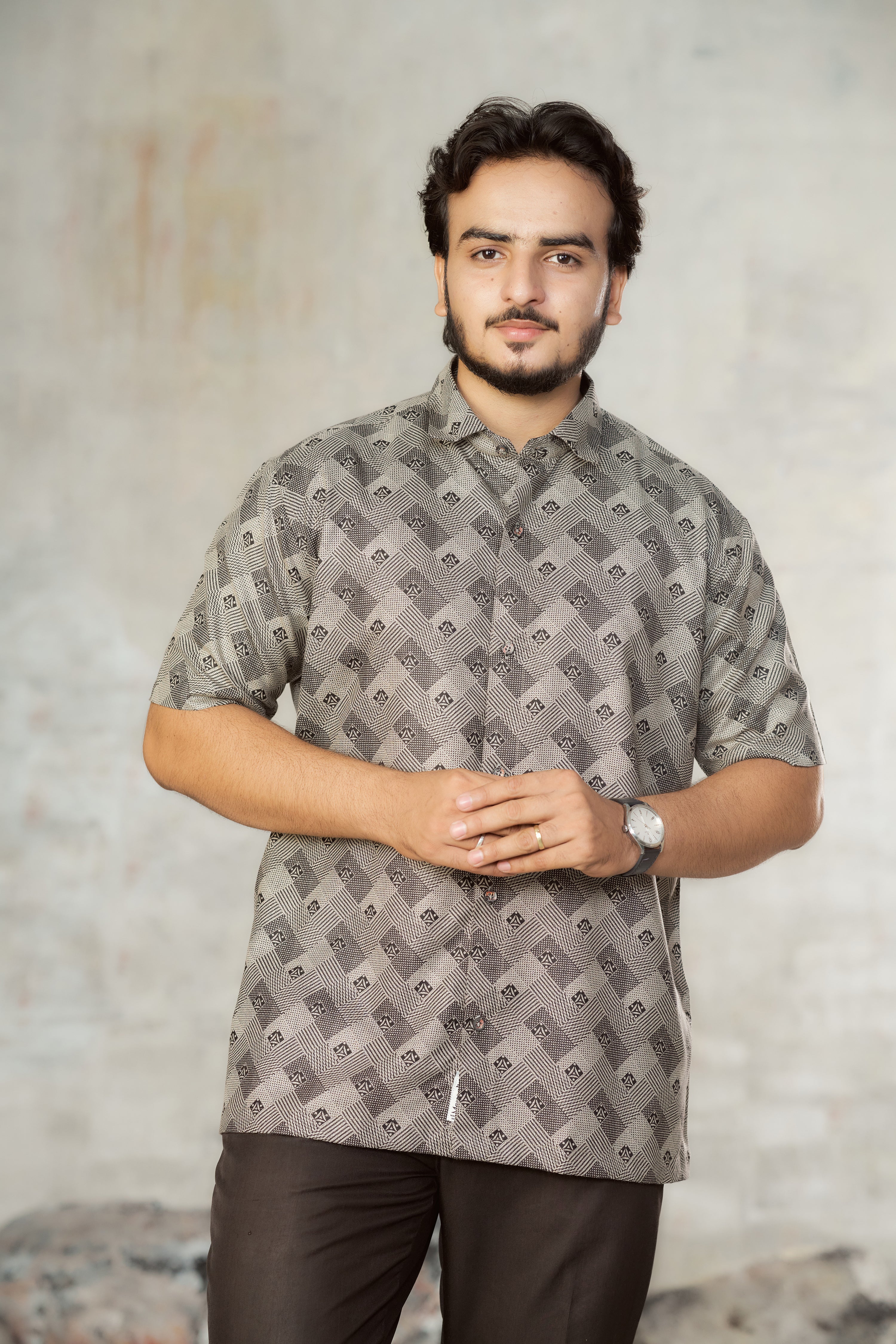 Mensoline Men's Lightweight Printed Shirt in Smooth Lycra.