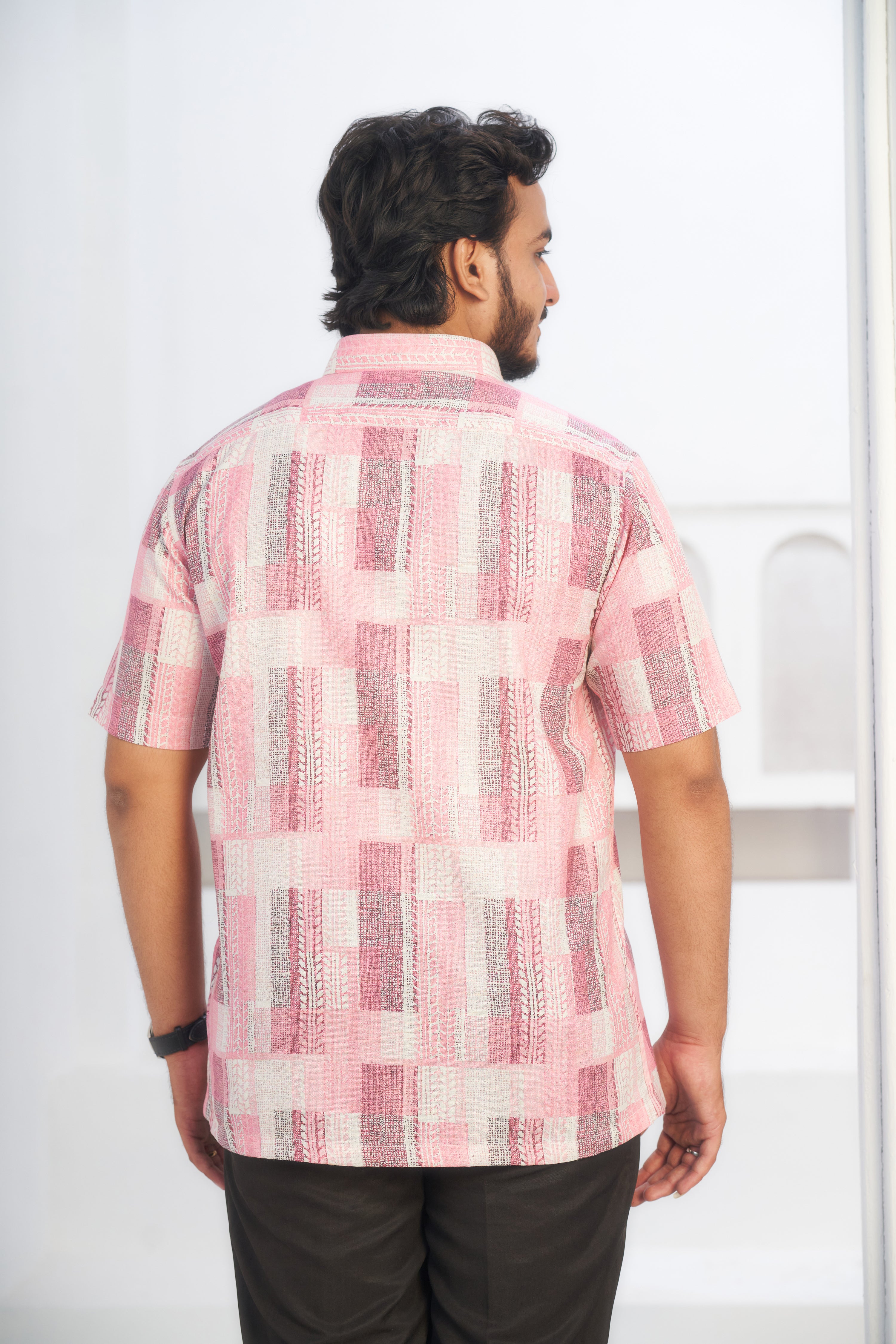 Mensoline Cotton-Linen Printed Casual Shirt for Men.