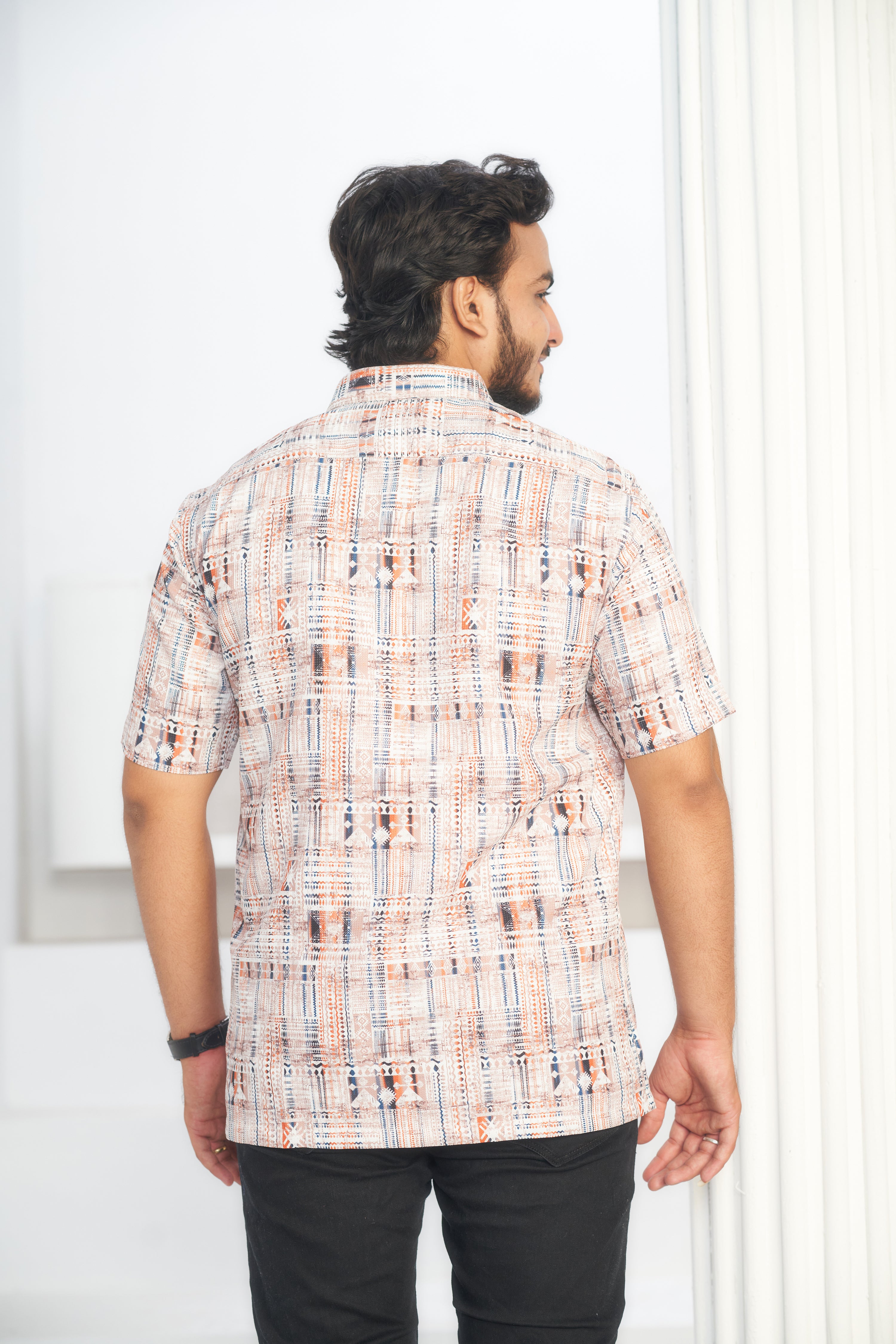 Mensoline Everyday Wear Printed Shirt Trendy Geometric Style.