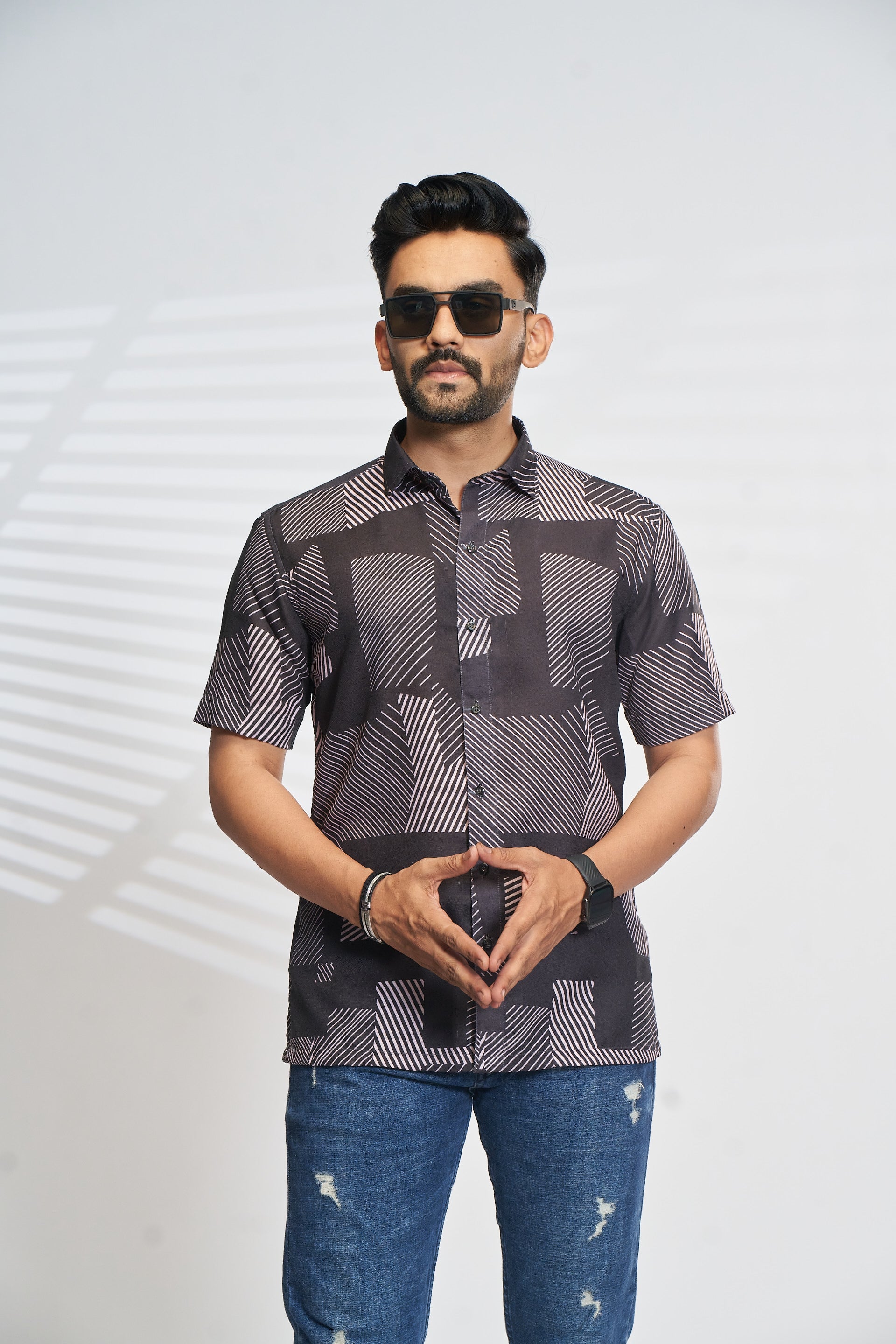 Mensoline Statement Pattern Smart Casual Shirt.