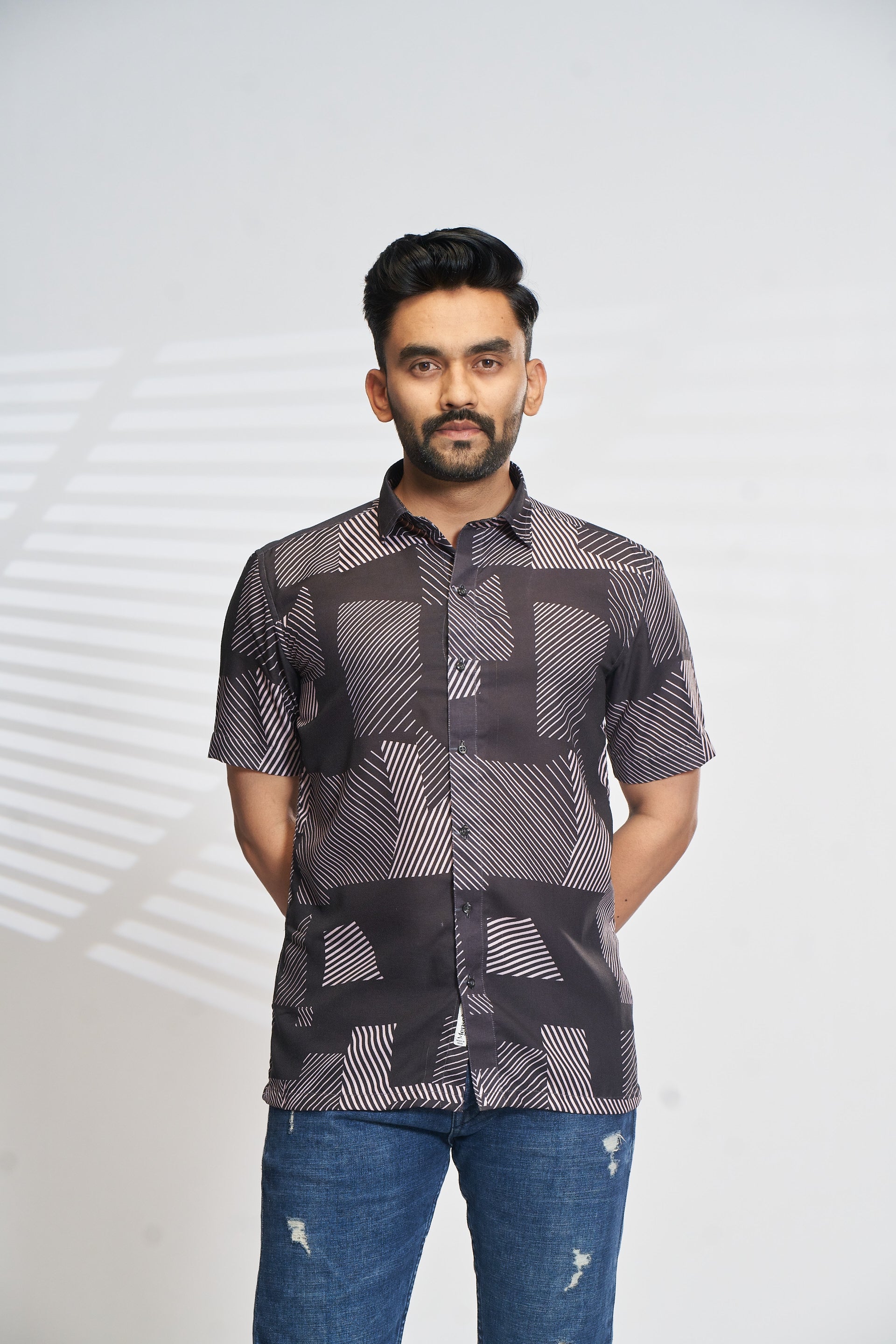 Mensoline Statement Pattern Smart Casual Shirt.