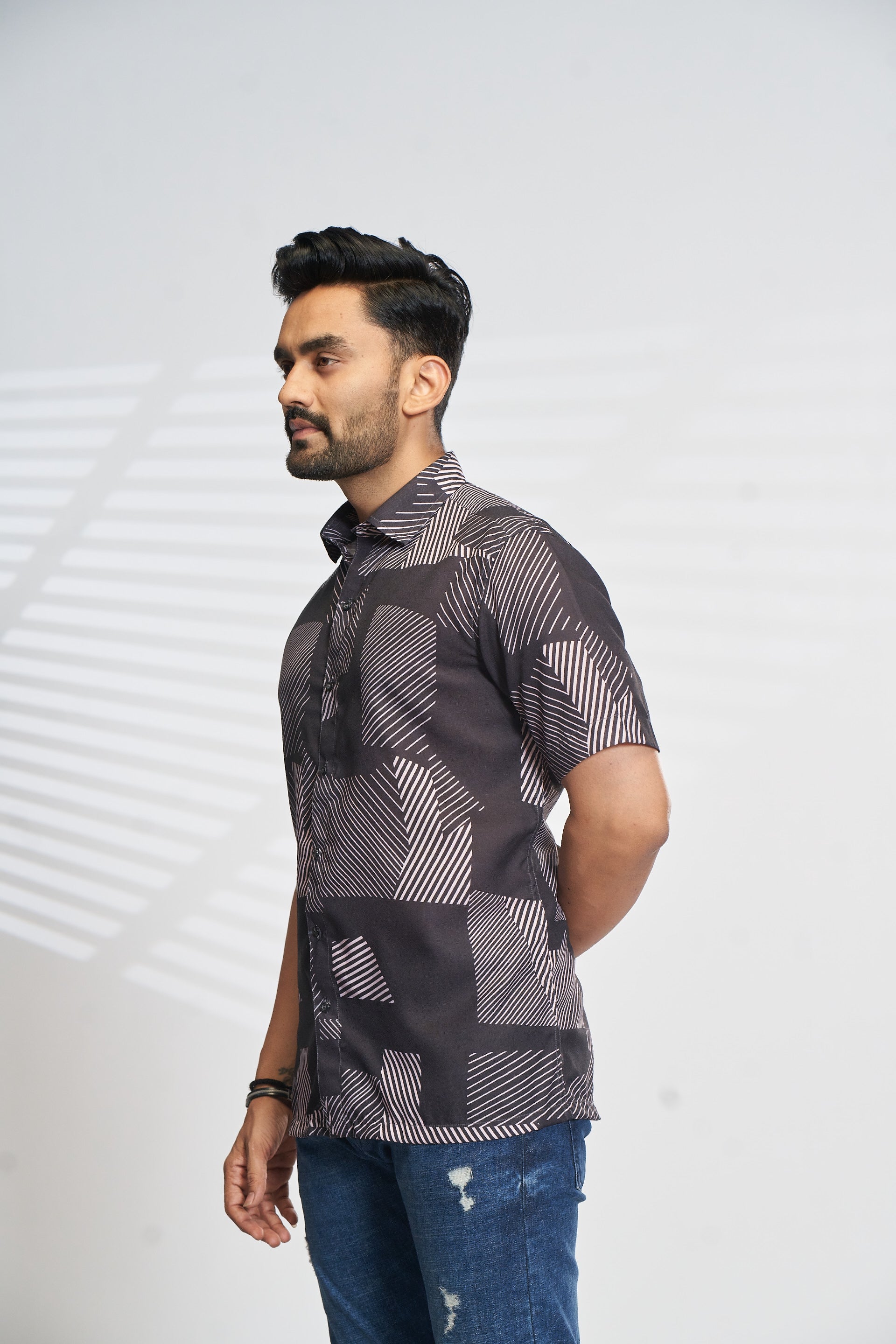 Mensoline Statement Pattern Smart Casual Shirt.