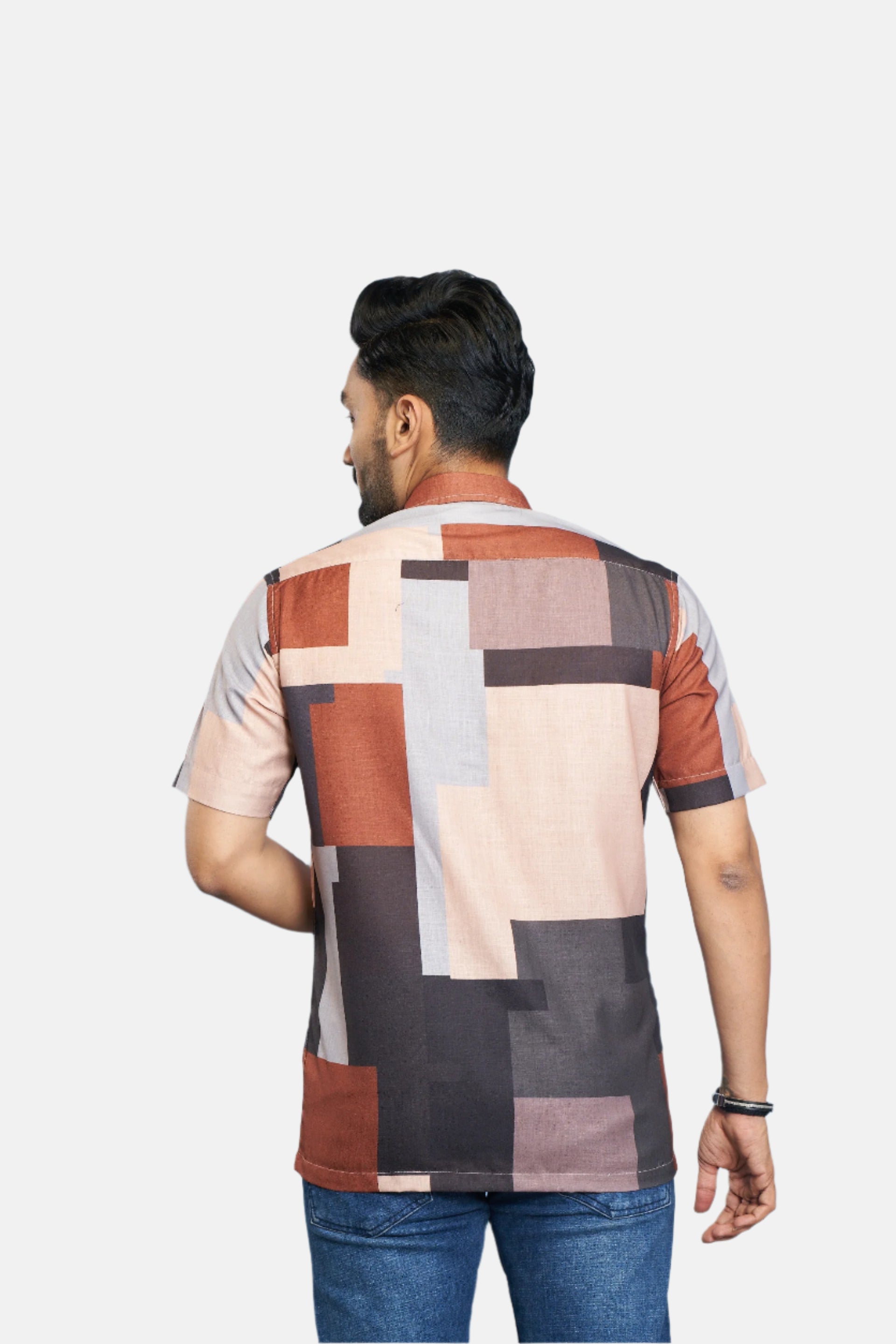 Mensoline Geometric Abstract Print Designer Shirt for Men.